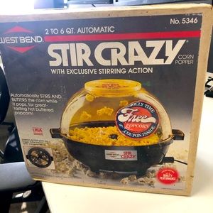 1988 Vintage West Bend Stir Crazy Popcorn Popper